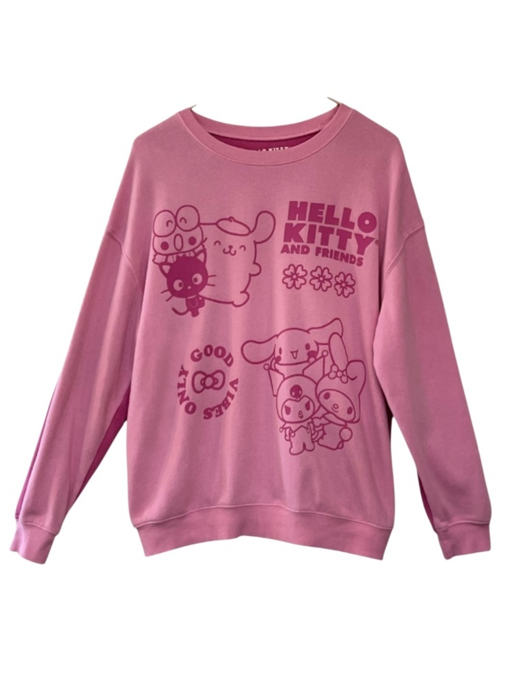 Hello Kitty & Friends by Sanrio Pink Graphic Crewneck Sweatshirt Size Large